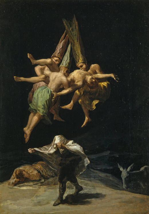 Francisco de Goya y Lucientes (Spanish, 1746-1828) Witches' Flight (1797-98) 43.5 x 30.5 cm. Museo Nacional del Prado, Madrid. 