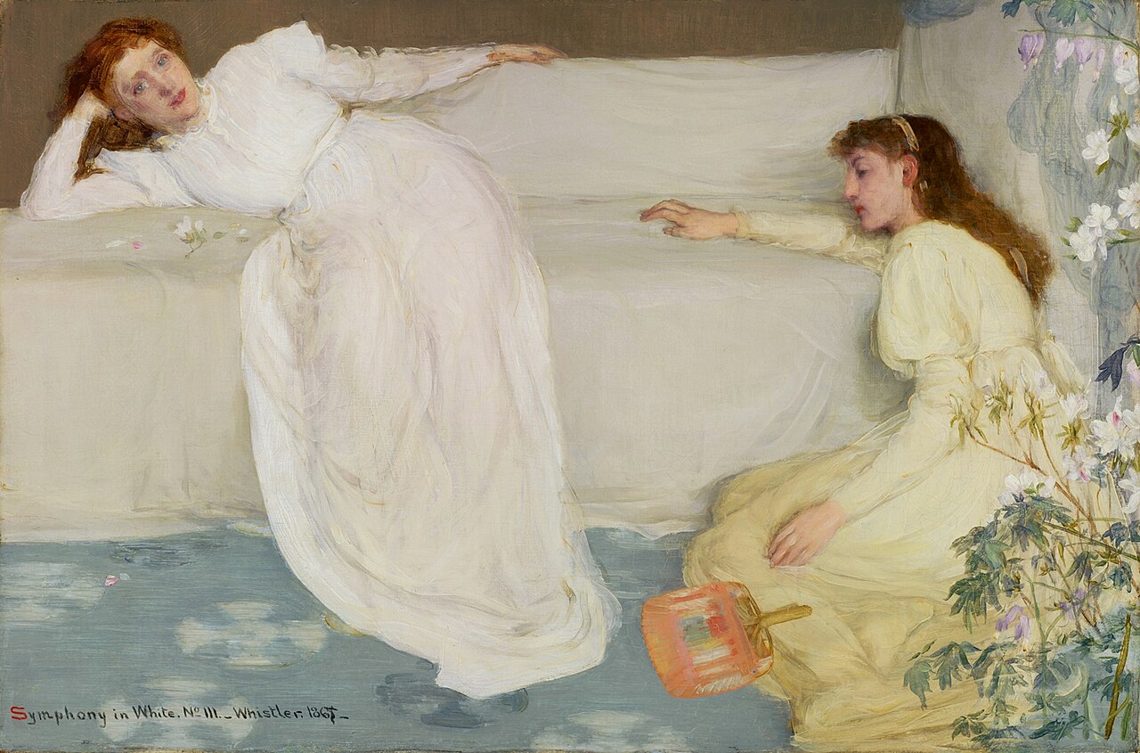 James McNeill Whistler (American, 1834 - 1903) Symphony in White No. 3 (c. 1864) Oil on canvas. Barber Institute of Fine Arts, Birmingham, England.